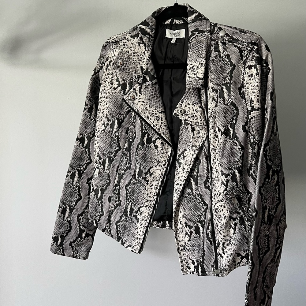 Snake Skin Faux Leather Jacket
